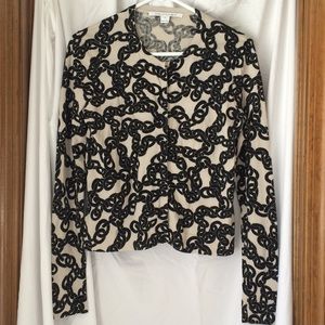 Diane Von Furstenberg black and cream cardigan M